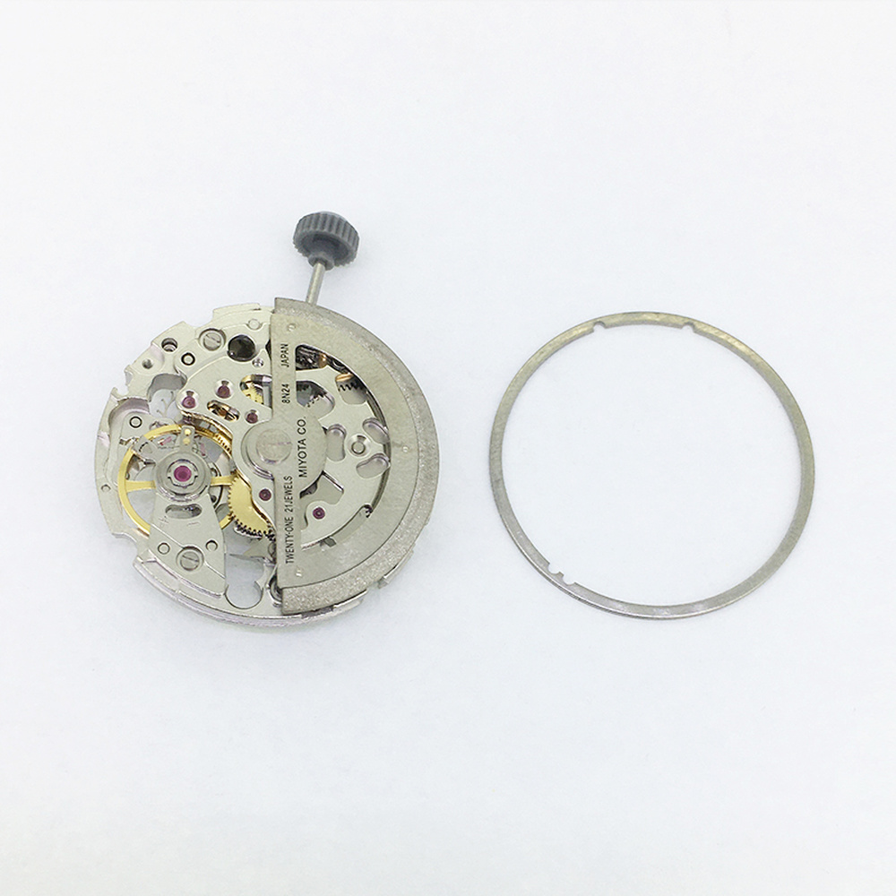 Japan Brand New Miyota 8N24 Silver Automatic Mechanical Japan Movement Skeleton