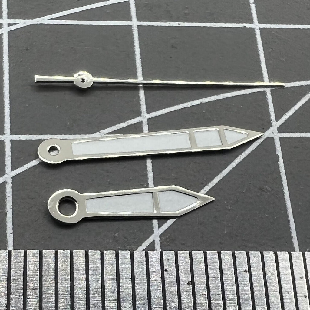 2 Sets Silver Trim White Painted Watch Hands for Miyota 2315 2035 2036 2115 2305