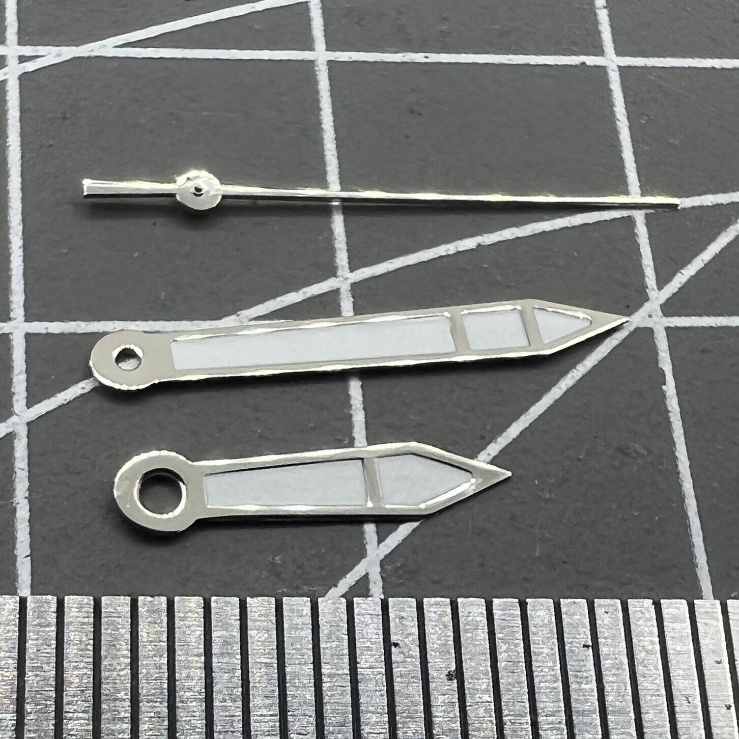 2 Sets Silver Trim White Painted Watch Hands for Miyota 2315 2035 2036 2115 2305