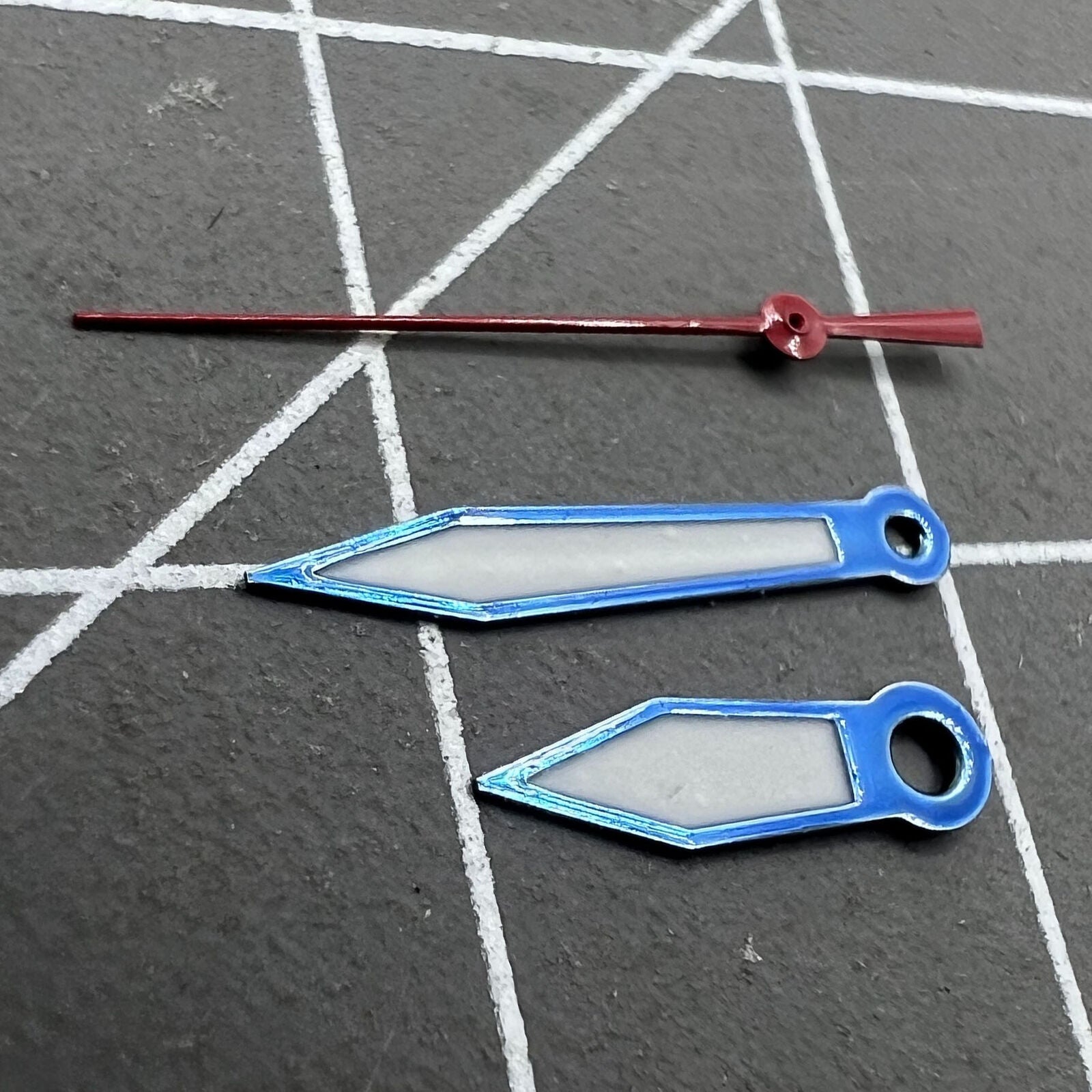 2 Sets/Pack Blue+Red Trim Green Lume Hands Set for Ronda 515 Movement