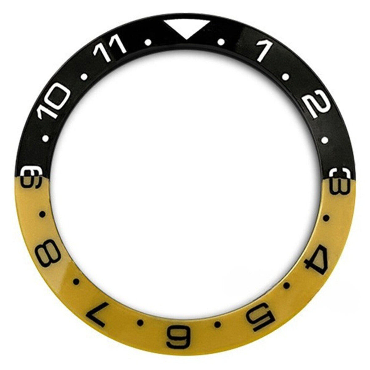38mm Ceramic Slope 1-11 Black+Yellow Watch Bezel Ring for SUB 007 Watch
