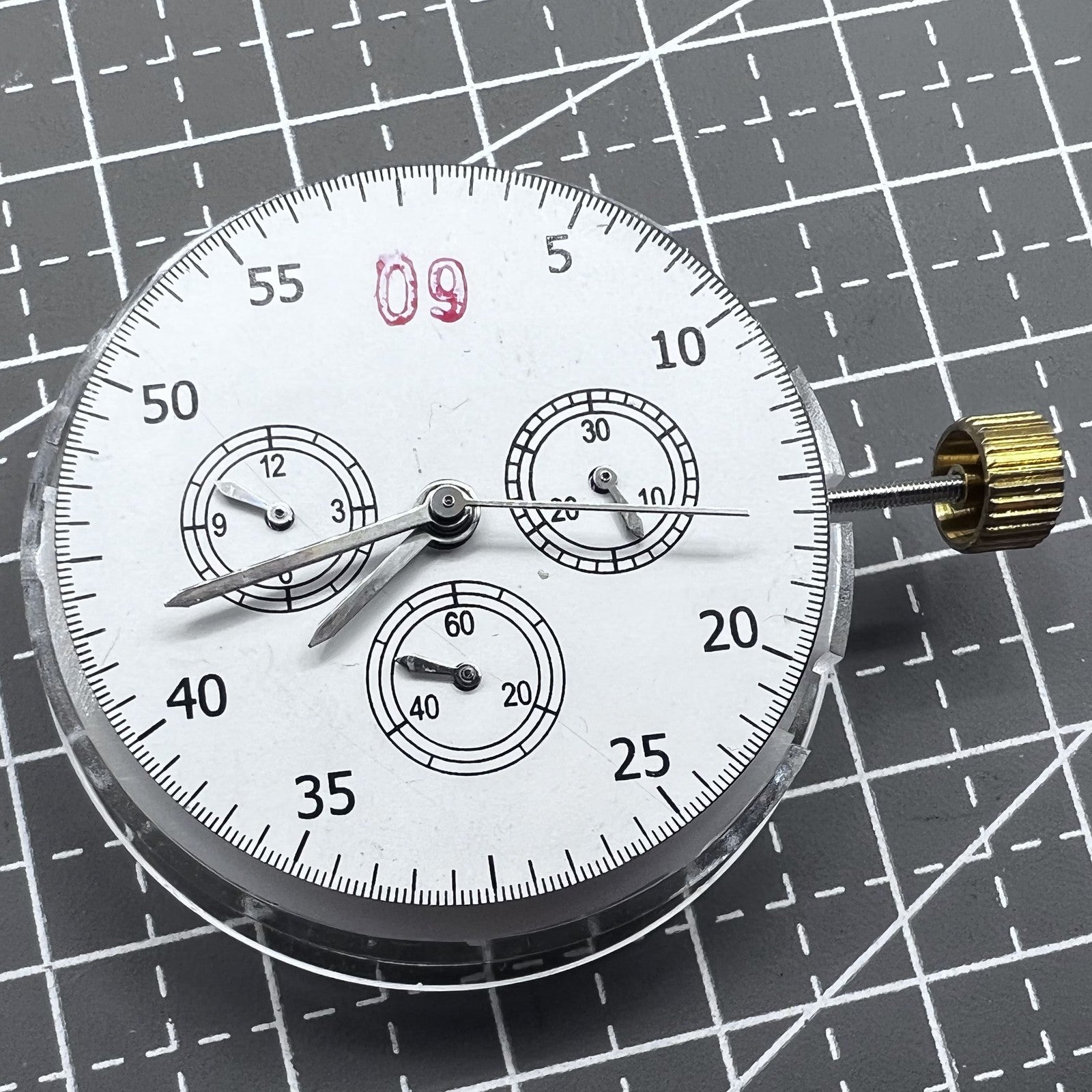 Made China 7750 Automatic Chronograph Movement @3 @6 @9 ETA 7753 Configuration