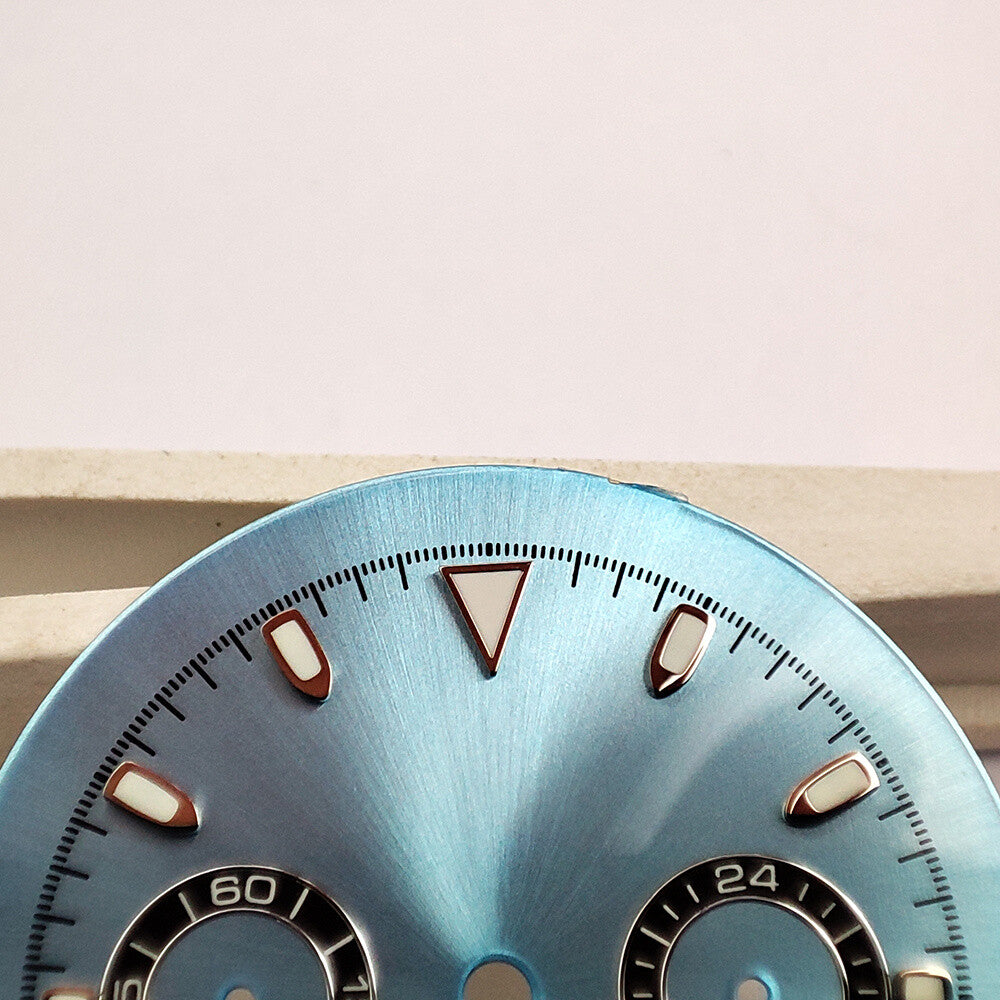Green Luminous Matted Blue Watch Dial for VK63 Quartz Movement Watch Part