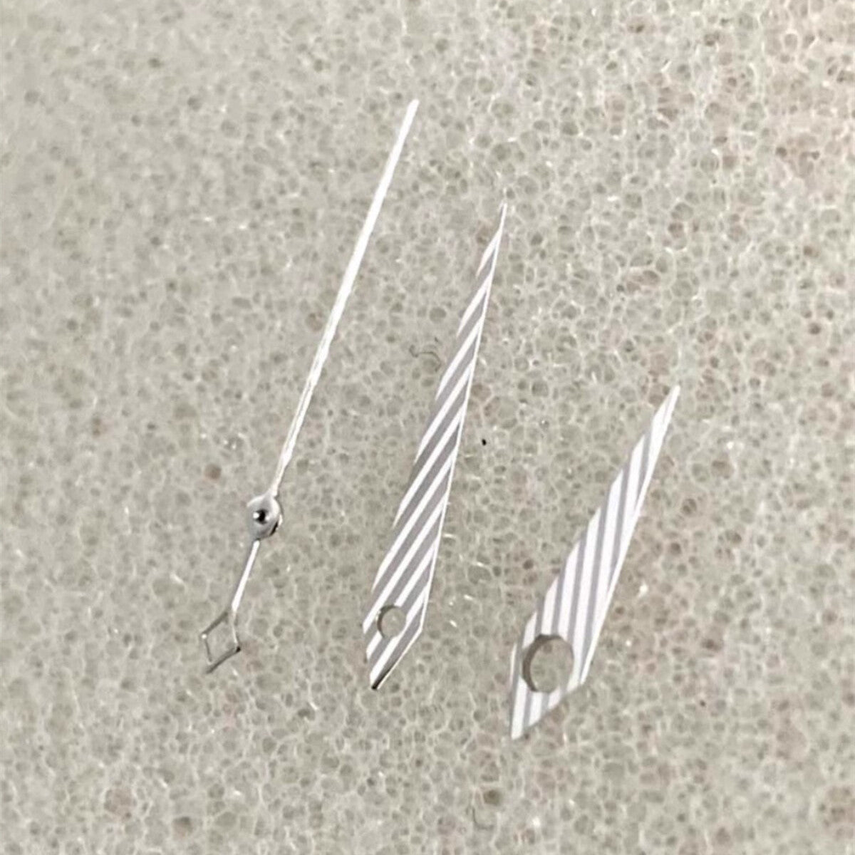 No Lume Twill Silver Watch Hands Set for NH35 NH34 NH36 NH70 Movement 3 Hands