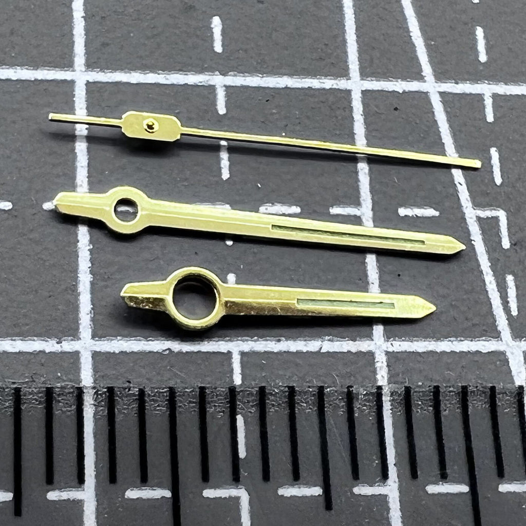 2 Sets/Pack 12mm Golden Trim Green Luminous Watch Hands for Orient 46941 46943