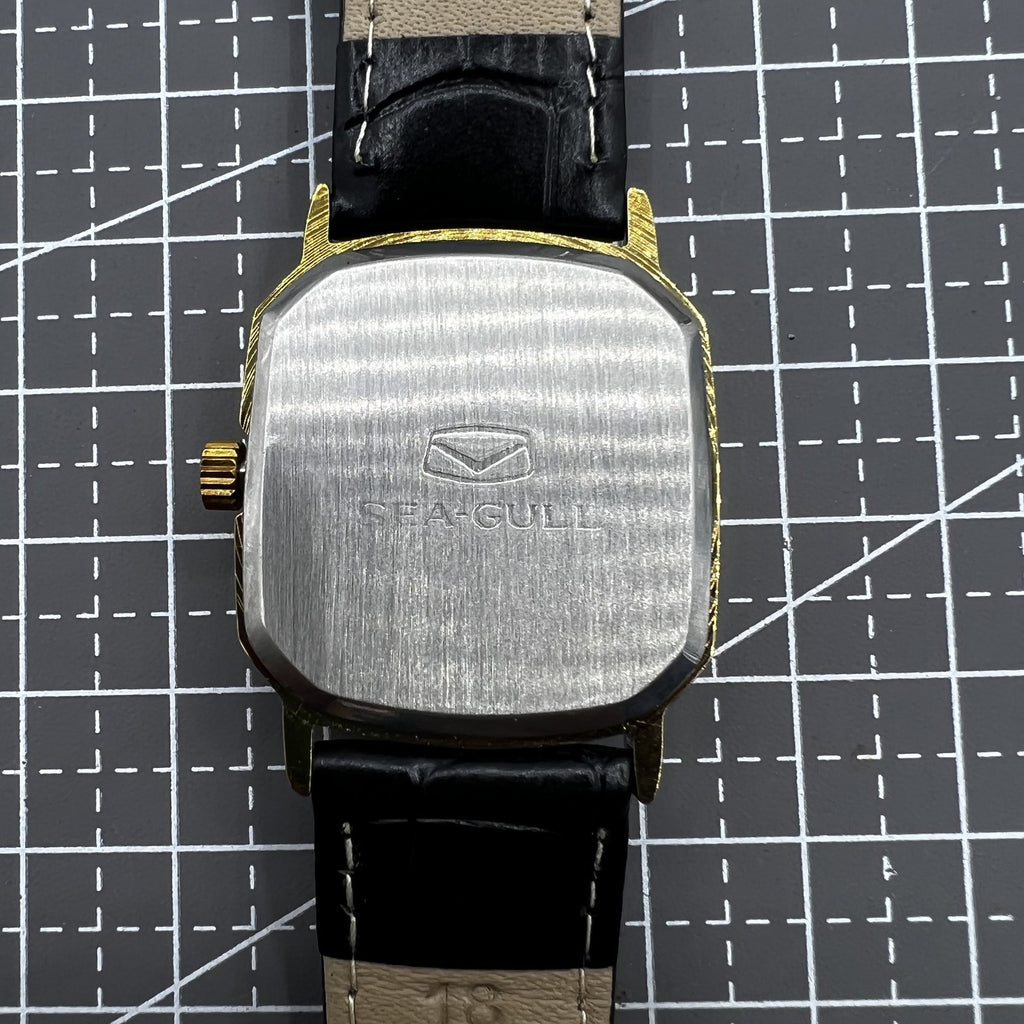 28mm Octagonal Golden Case Golden Dial Tianjin Seagull Manual Mechanical Watch