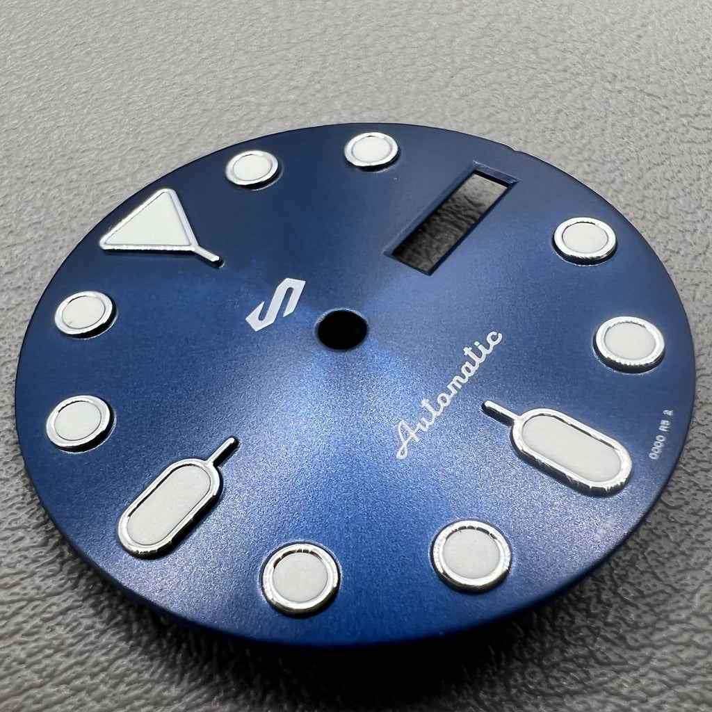 Green Lume Datejust Watch Dial with Blue and Silver Trim for NH35 NH36 Movement
