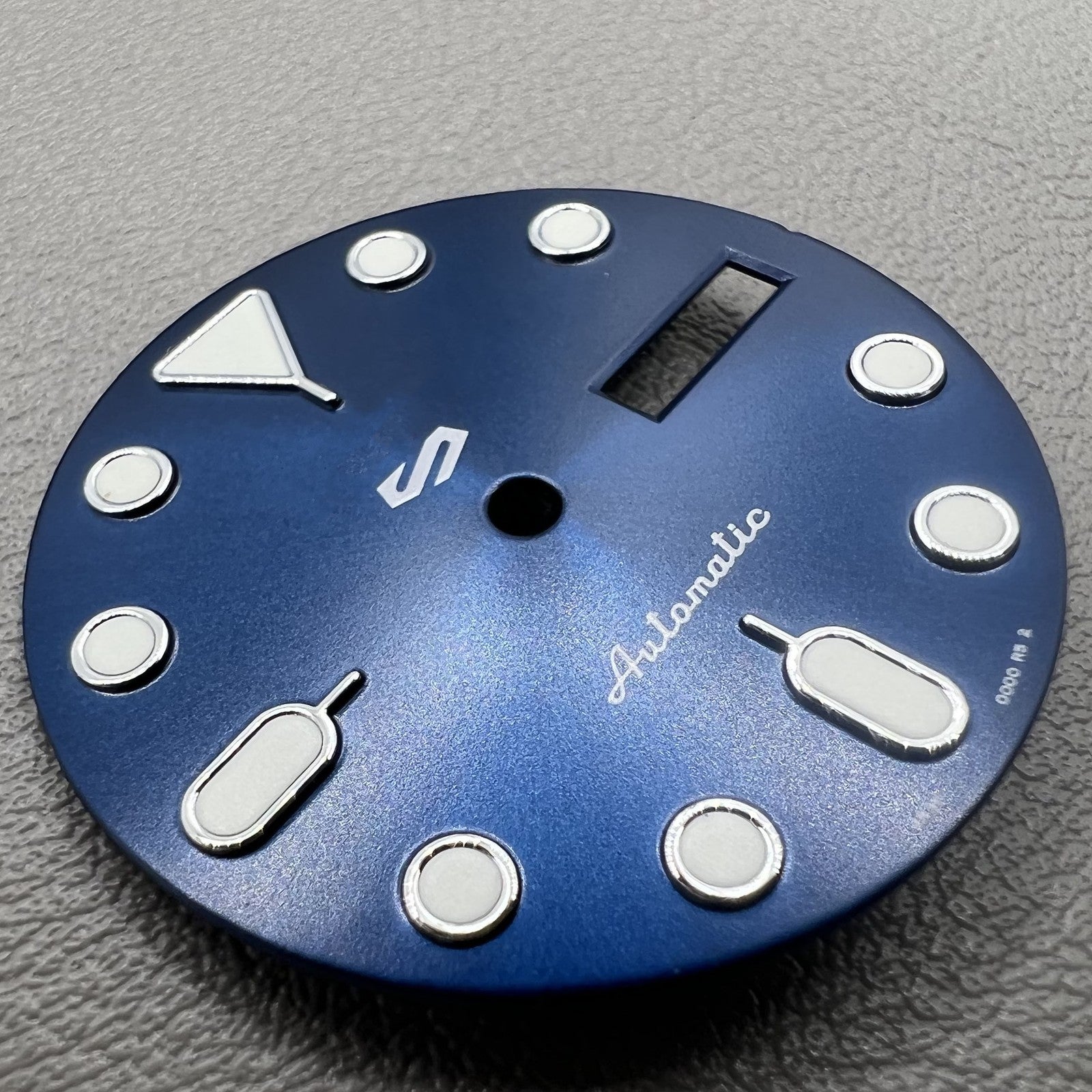 Green Lume Datejust Watch Dial with Blue and Silver Trim for NH35 NH36 Movement