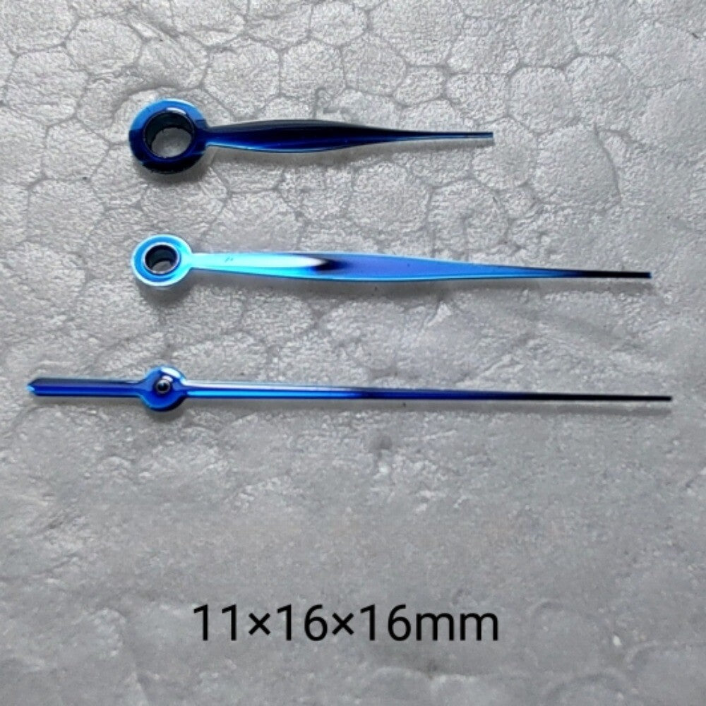 11x16x16mm Polished Blue Leave Shape Watch Hand Set for LB06 Movement Watch Part