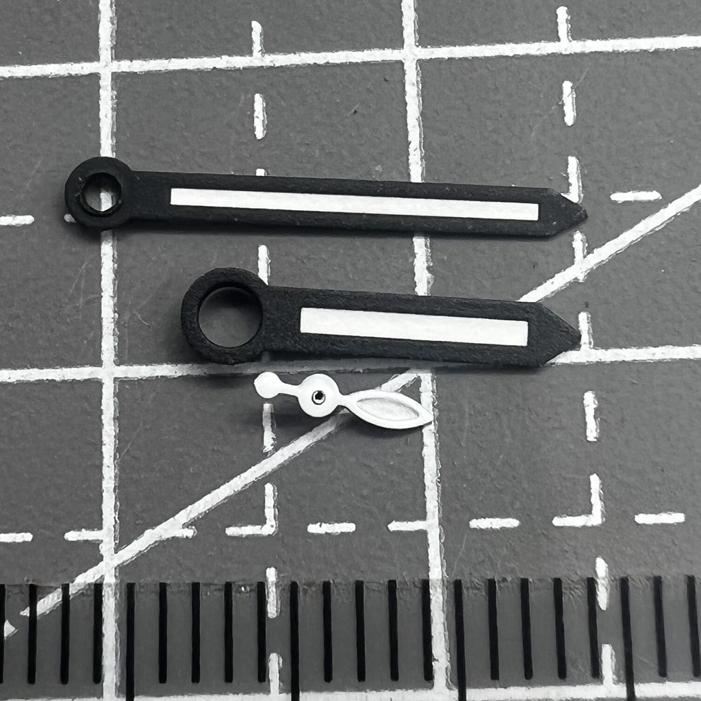 2 Sets/Pack 14mm Green Lume Black Trim Hands for ST3600/ST3620 ETA6497/6498