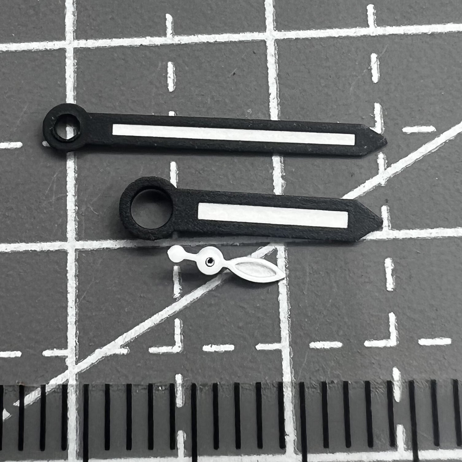 2 Sets/Pack 14mm Green Lume Black Trim Hands for ST3600/ST3620 ETA6497/6498