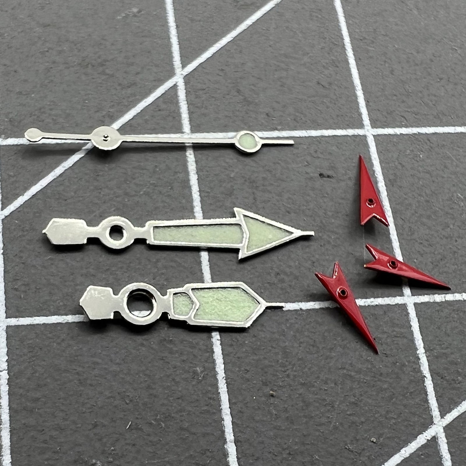 2 Sets Green Luminous Silver Trim Watch Hands for Miyota 0S60 OS60 Movement