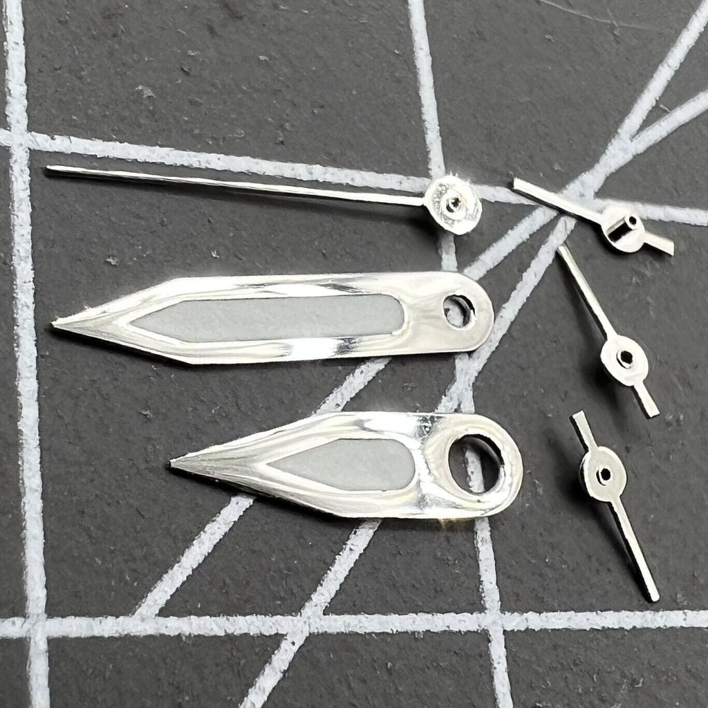 2 Sets Green Luminous Silver Trim Watch Hands for Miyota FS00 Movement