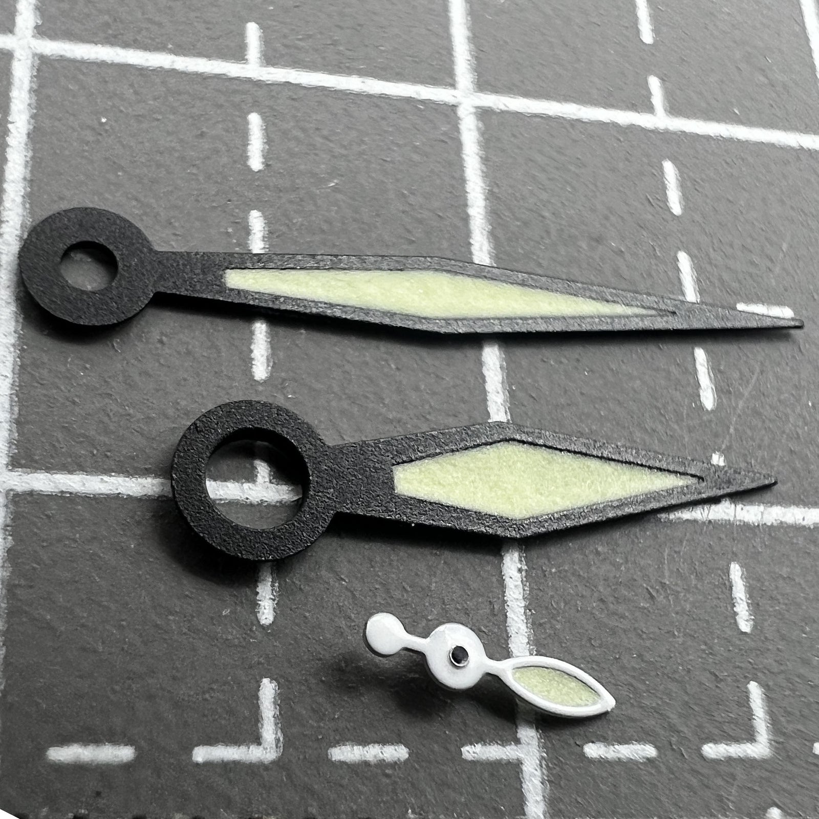 Green Lume Black Trim Diamond Shaped Watch Hands for ST3600/ST3620/ETA6497/6498