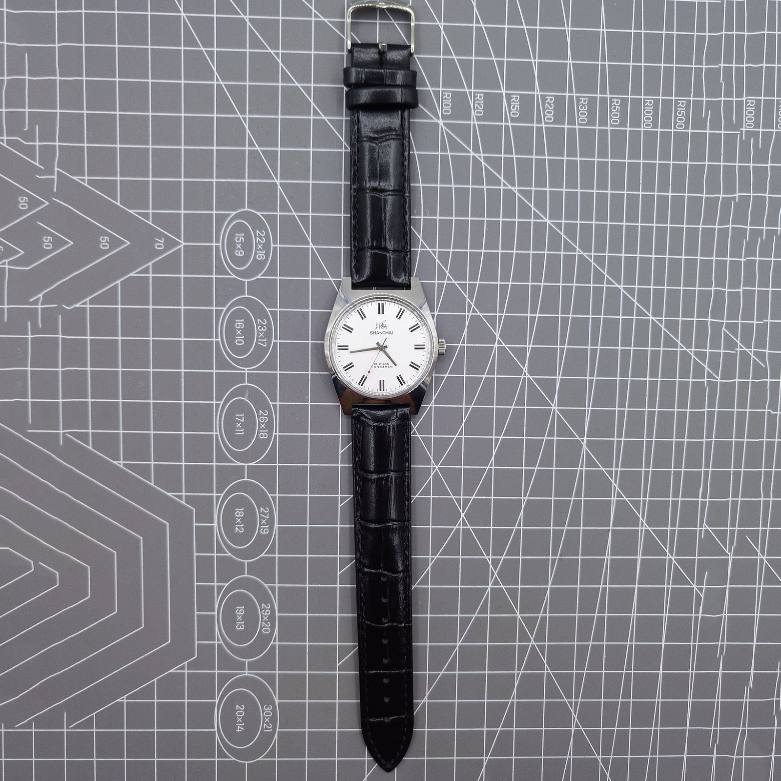 38mm Shanghai Factory Made Manual Mechanical Watch White Dial 3 Hands 19 Jews