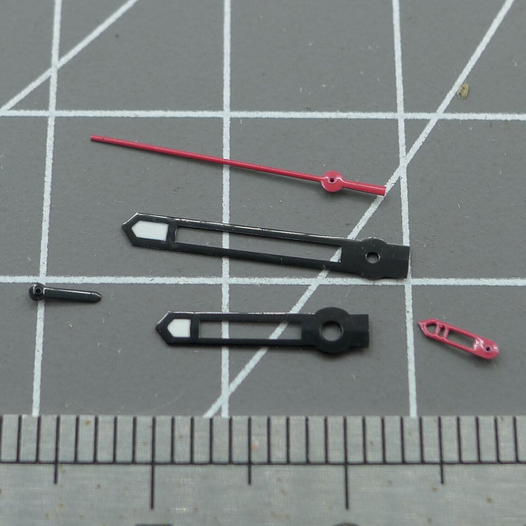 Black Trim Red Second Hand Watch Hands Set for Hattori VD53 Quartz Movement