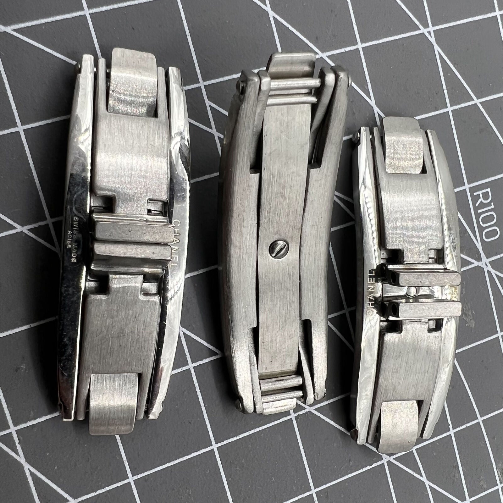 3X 9.0mm Width Stainless Steel Clasps Ceramic Butterfly Buckle J12 Elastic