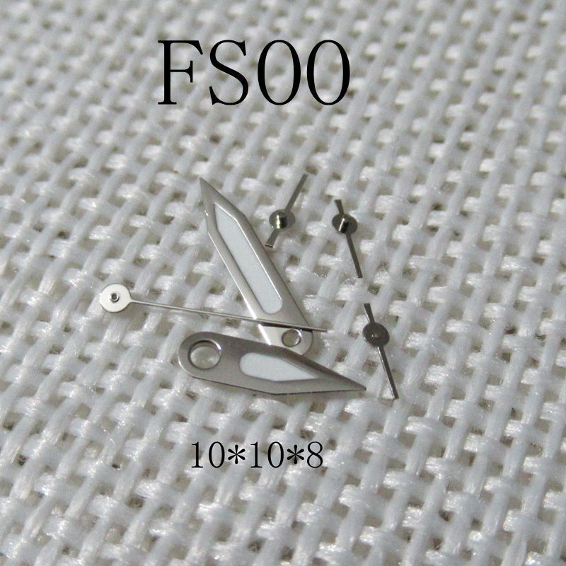 2 Sets Green Luminous Silver Trim Watch Hands for Miyota FS00 Movement