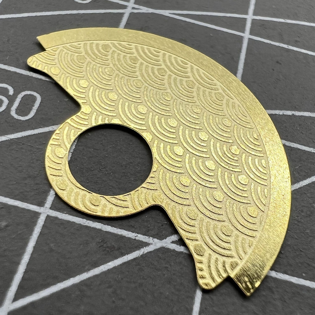 2 PIECES Golden Waved Metal Sheet Overlay Rotor Hammer for Miyota 9015 Movement