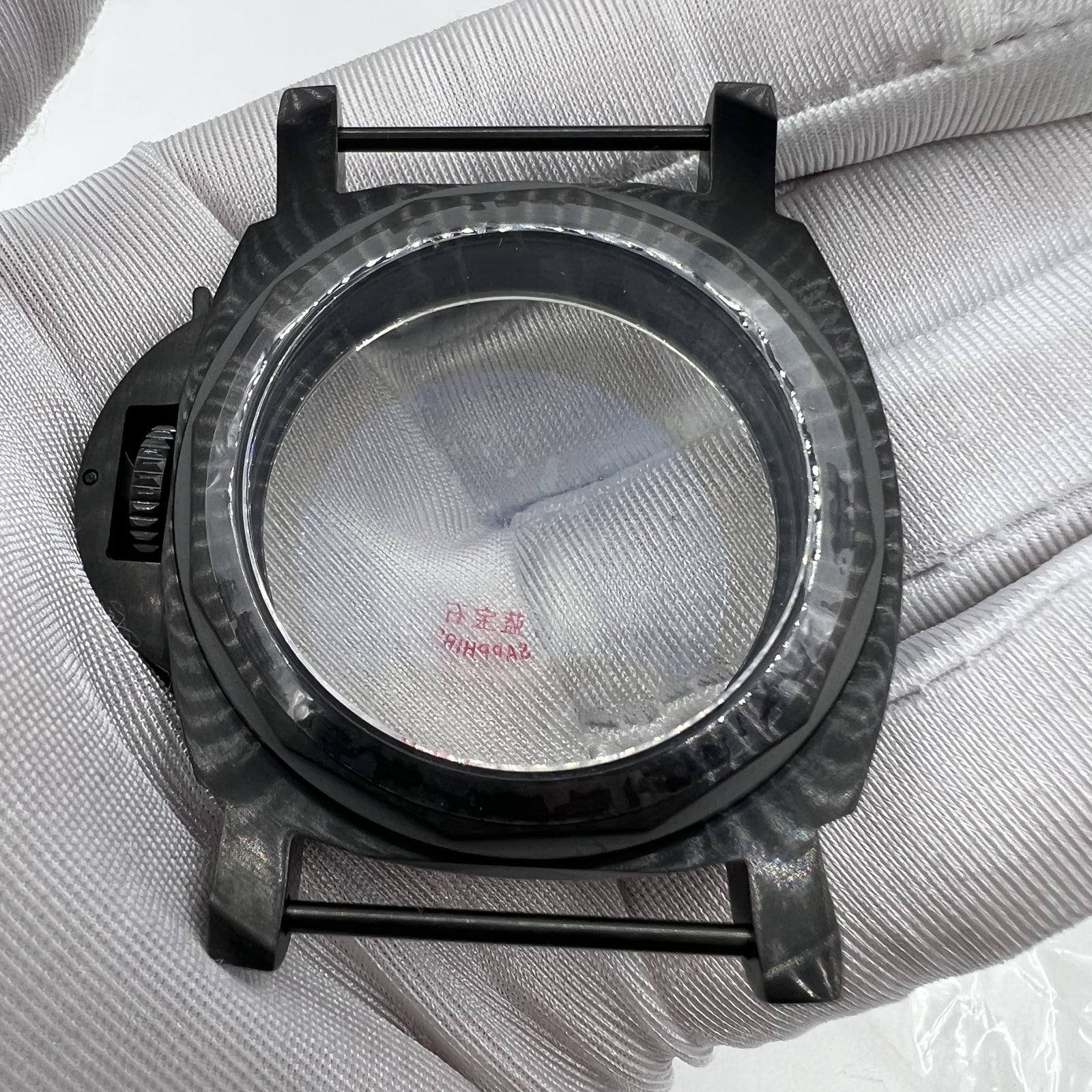 44mm 316L Black Sapphire Glass Watch Case for Seagull ST3600/ST3621/ETA6497/6498