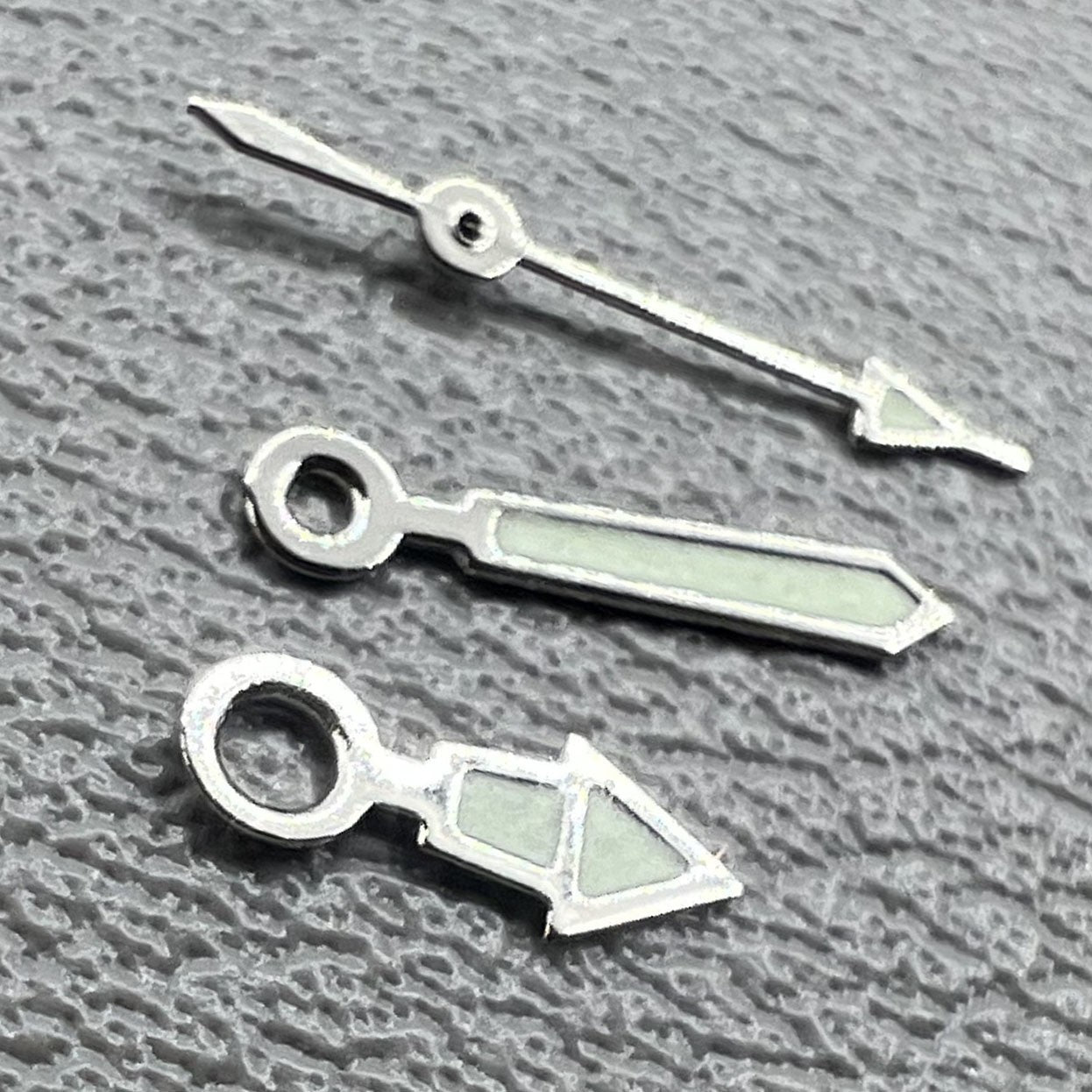 2 Sets/Pack Luminous Silver Trim Watch Hands Set for Miyota 2035 Movement #1523