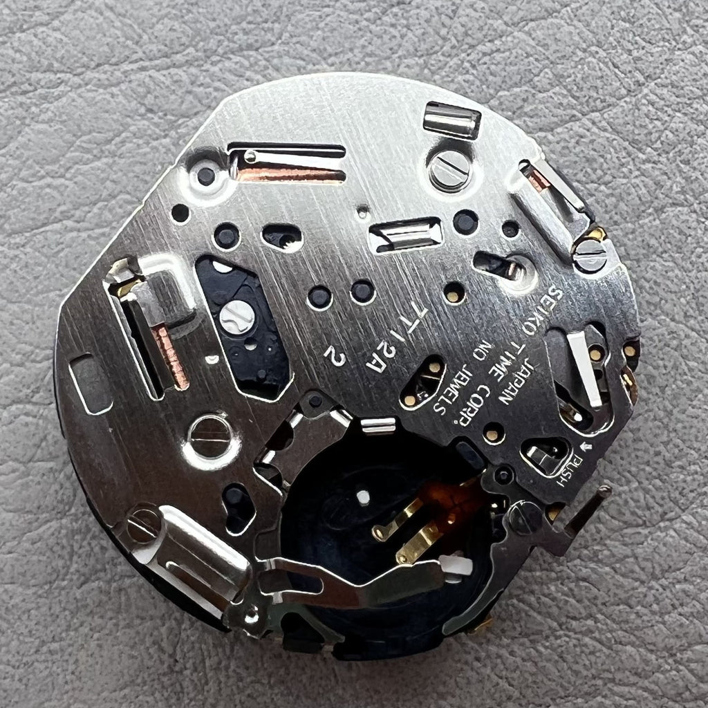 Japan Seiko 7T12A Quartz Movement Single Calendar Black Disk