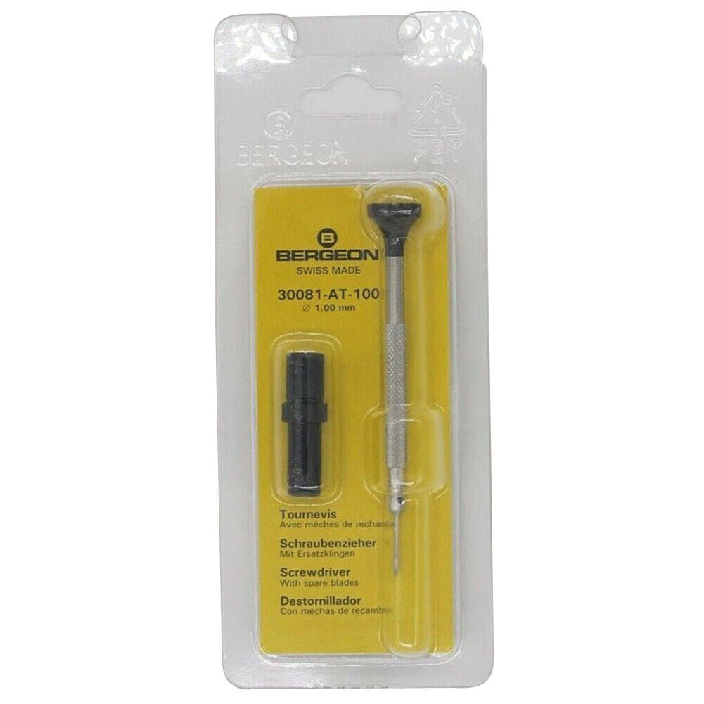 Bergeon 30081-AT-100 Ergonomic Screwdriver 1.00mm With Spare Blades