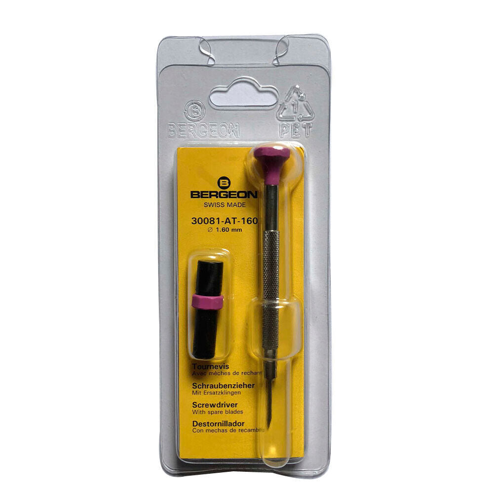 Bergeon 30081-AT-160 Ergonomic Screwdriver 1.60mm With Spare Blades