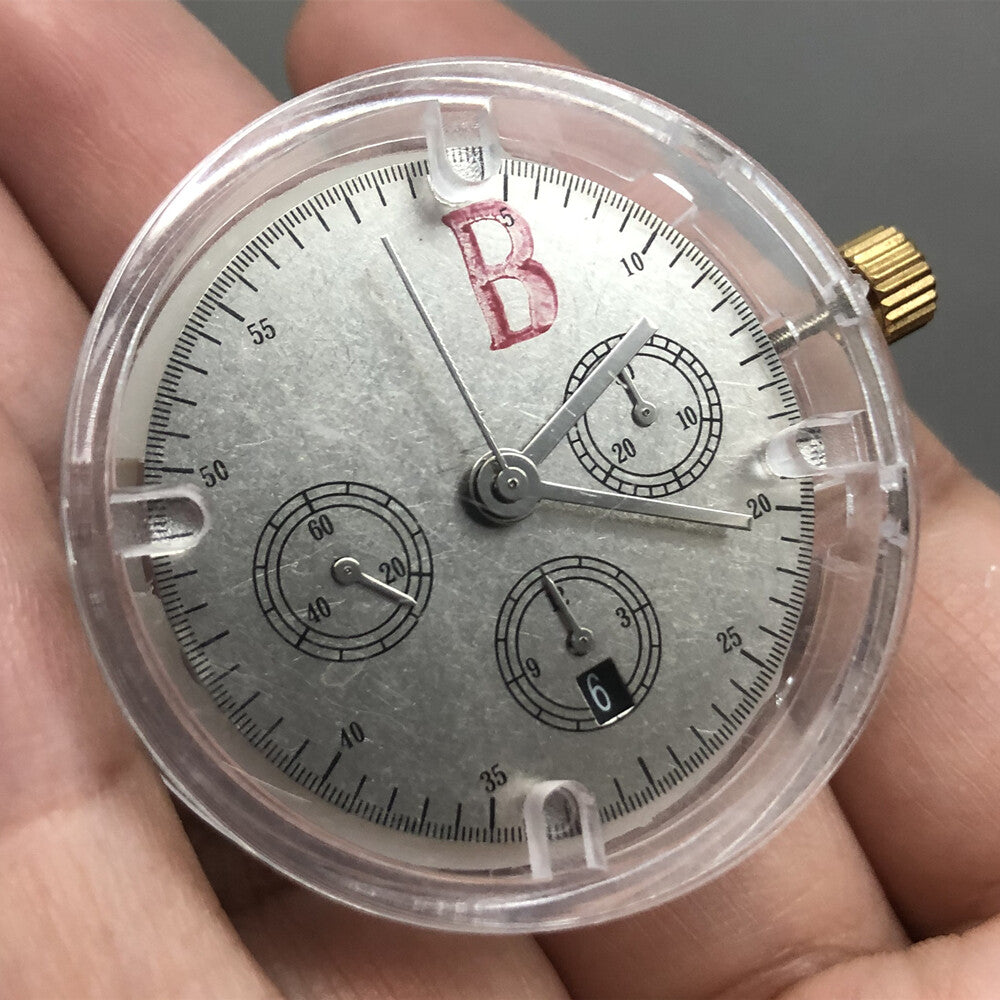 China Made 7750 Automatic Chronograph Movement @6 Single Calendar Second @9 ETA