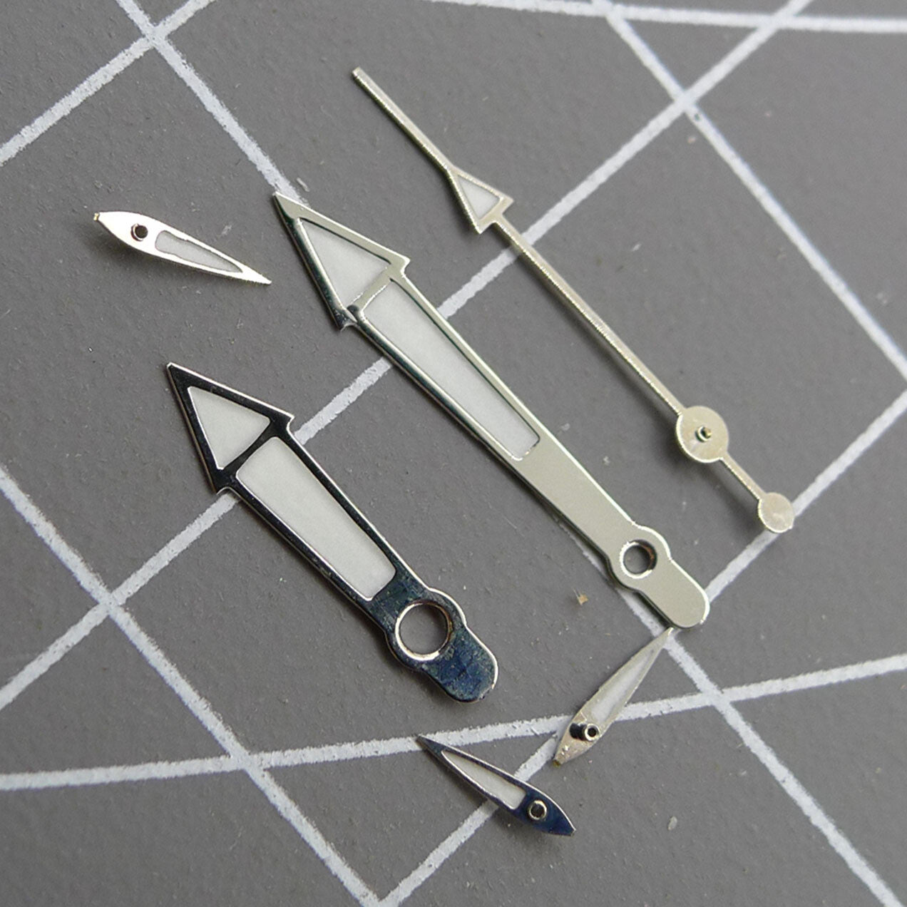 13mm Silver Trim Green Lume Watch Hands for Miyota OS10 OS20 OS22 OS60 OS80