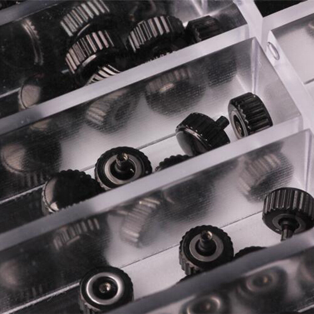 100pcs Steel Stainless Watch Crowns Different Sizes 3.0-8.0mm for Watch Repair