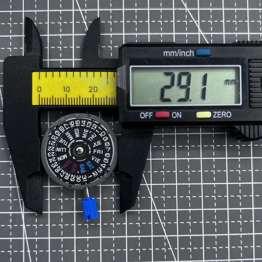 Seiko NH36 NH36A Mechanical Movement Black English Letter Week Crown At 3.8