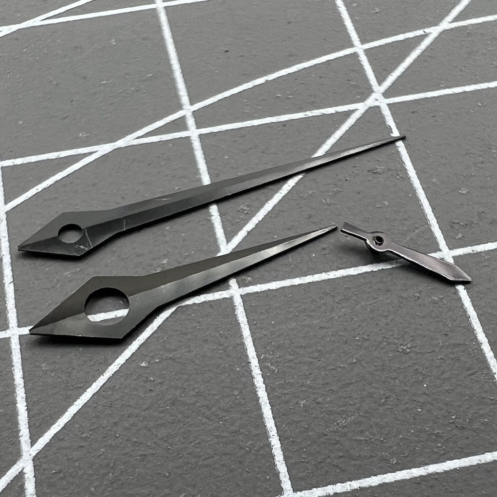 NO Lume  Long Pointed Black Watch Hands for Movement ST3600/ST3620/ETA6497/6498