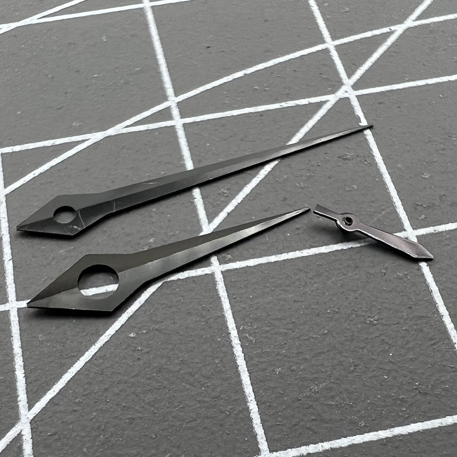NO Lume  Long Pointed Black Watch Hands for Movement ST3600/ST3620/ETA6497/6498