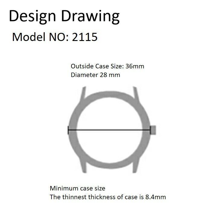 Miyota 2115 Japan Quartz Movement Date at 6