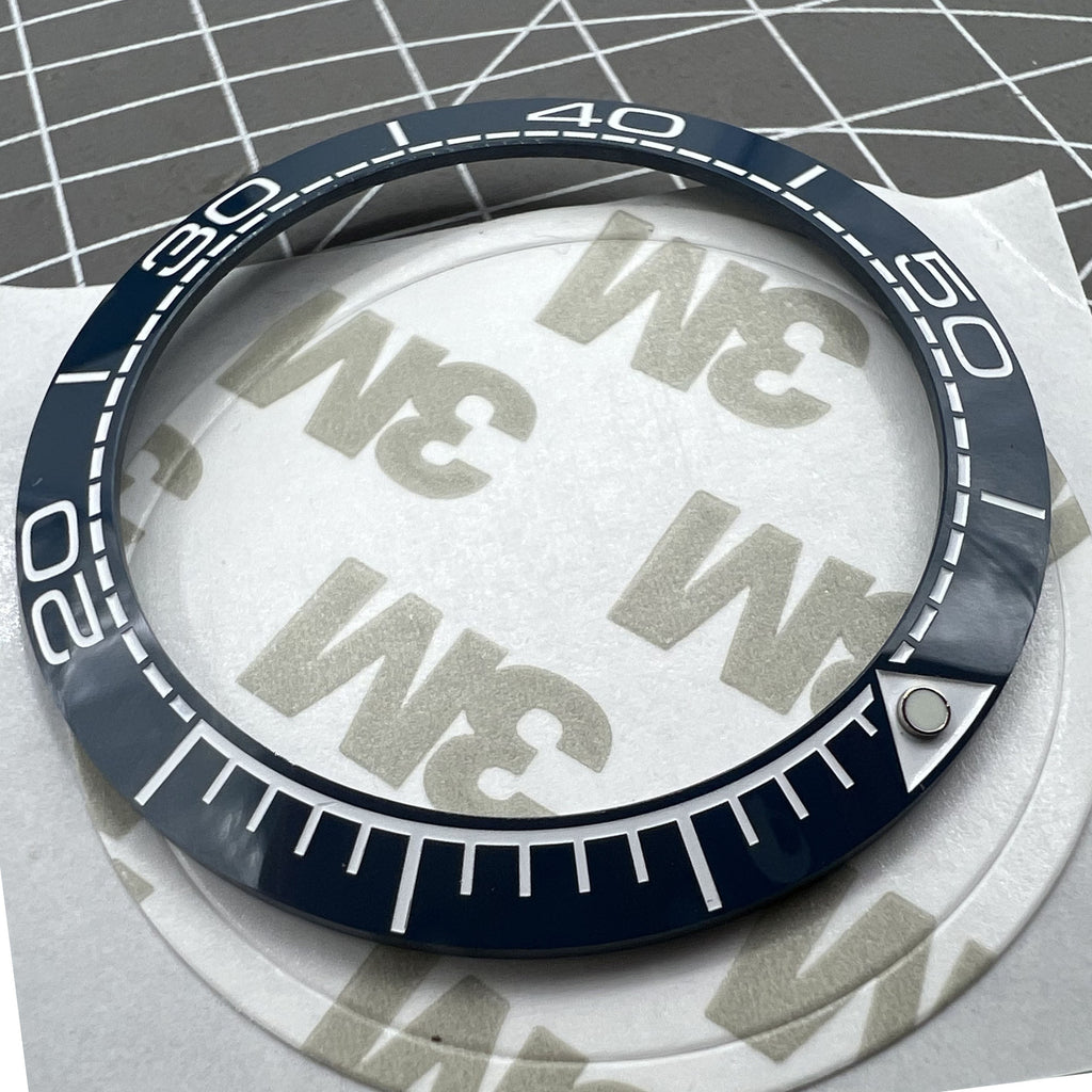 41.5mm / 32.5mm Sky Blue Bezel White Font Ceramic Watch Bezel Insert