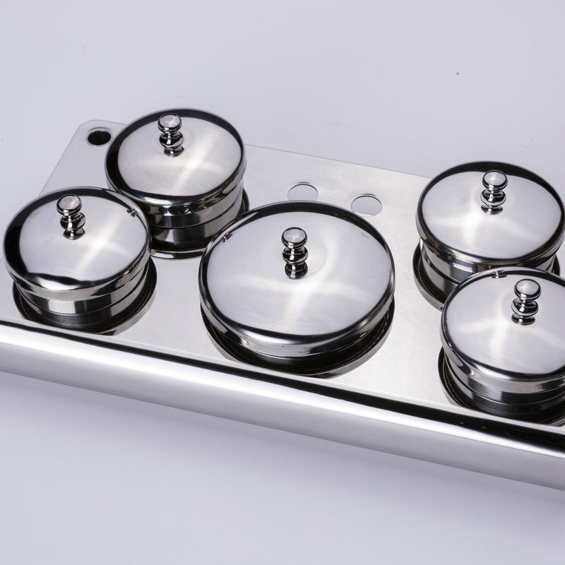 5 Jars Stainless Steel Watch Oil Washing Jar Watch Repair Tool for Watchmaker