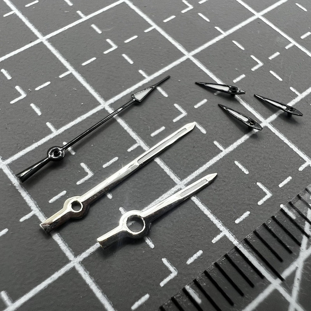 2 Sets Silver Black Trim Lume Hands for Miyota OS10 OS20 OS22 OS60 OS80 OS11