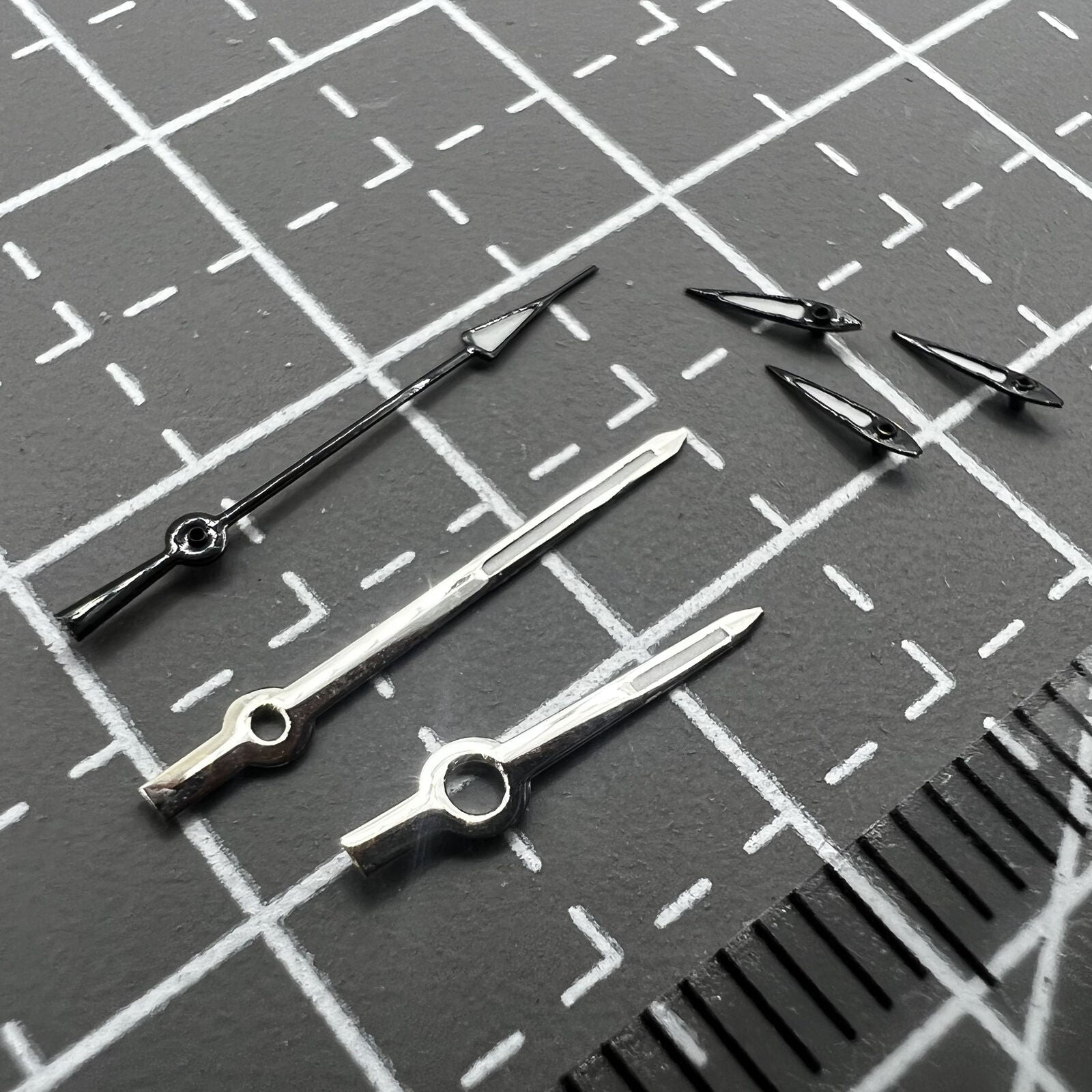 2 Sets Silver Black Trim Lume Hands for Miyota OS10 OS20 OS22 OS60 OS80 OS11