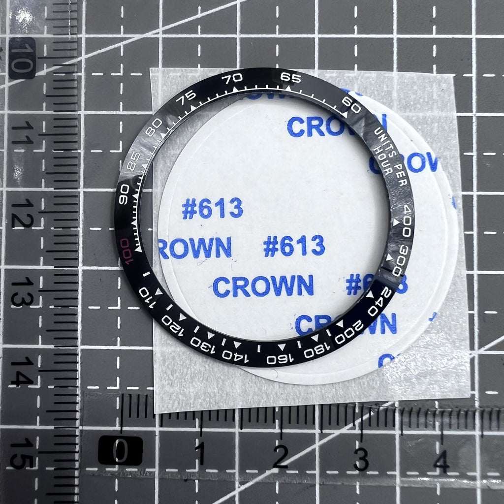 37.65mm Ceramic Watch Bezel  Black Background White+Red "100" Font for Daytona