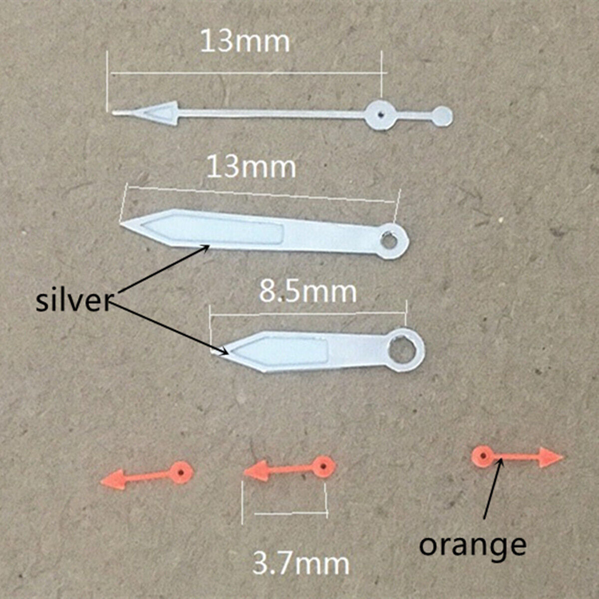 2 Sets Orange Small Second Hand 13mm Watch Hands for Miyota OS10 OS20 OS60 OS80