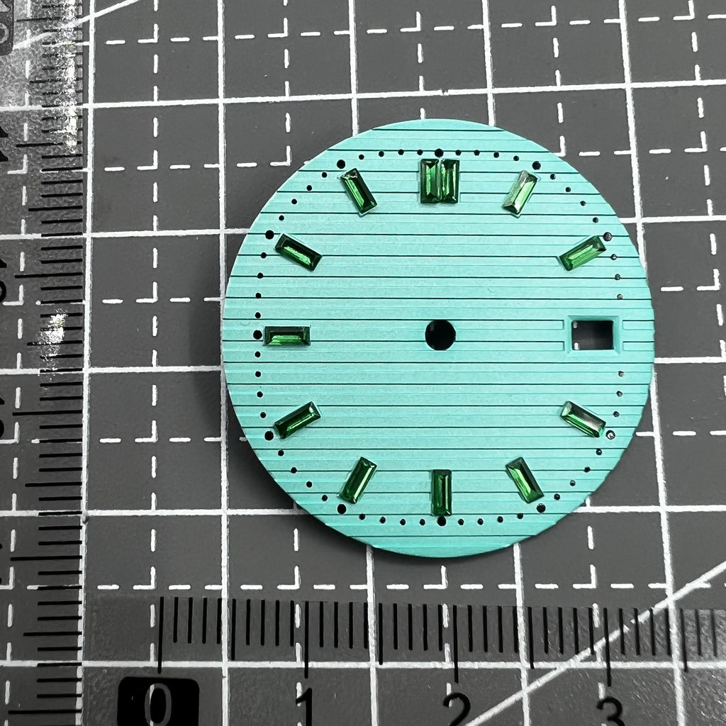 29.8mm Green Imitation Gemstone Nail Light Green Watch Dial for Movement NH35