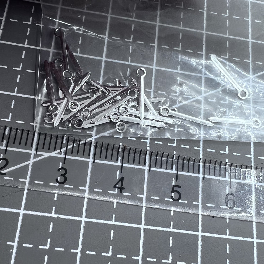 100 Sets 13.5mm Silver Second Hands Watch Hands for Quartz Movement PC21