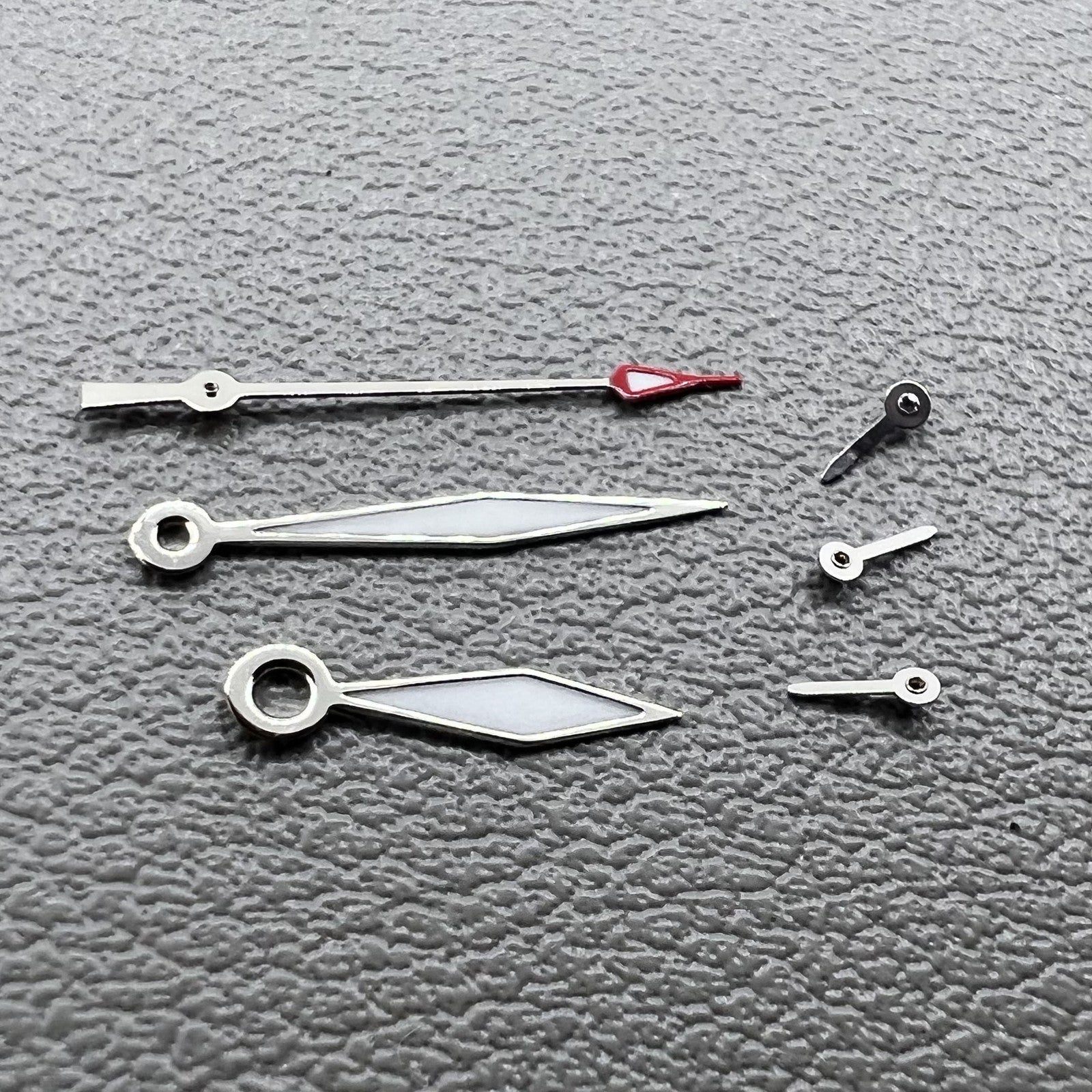 2 Sets/Pack 13mm Diamond Shape Silver Trim Lume Hands for Miyota JS15 Movement