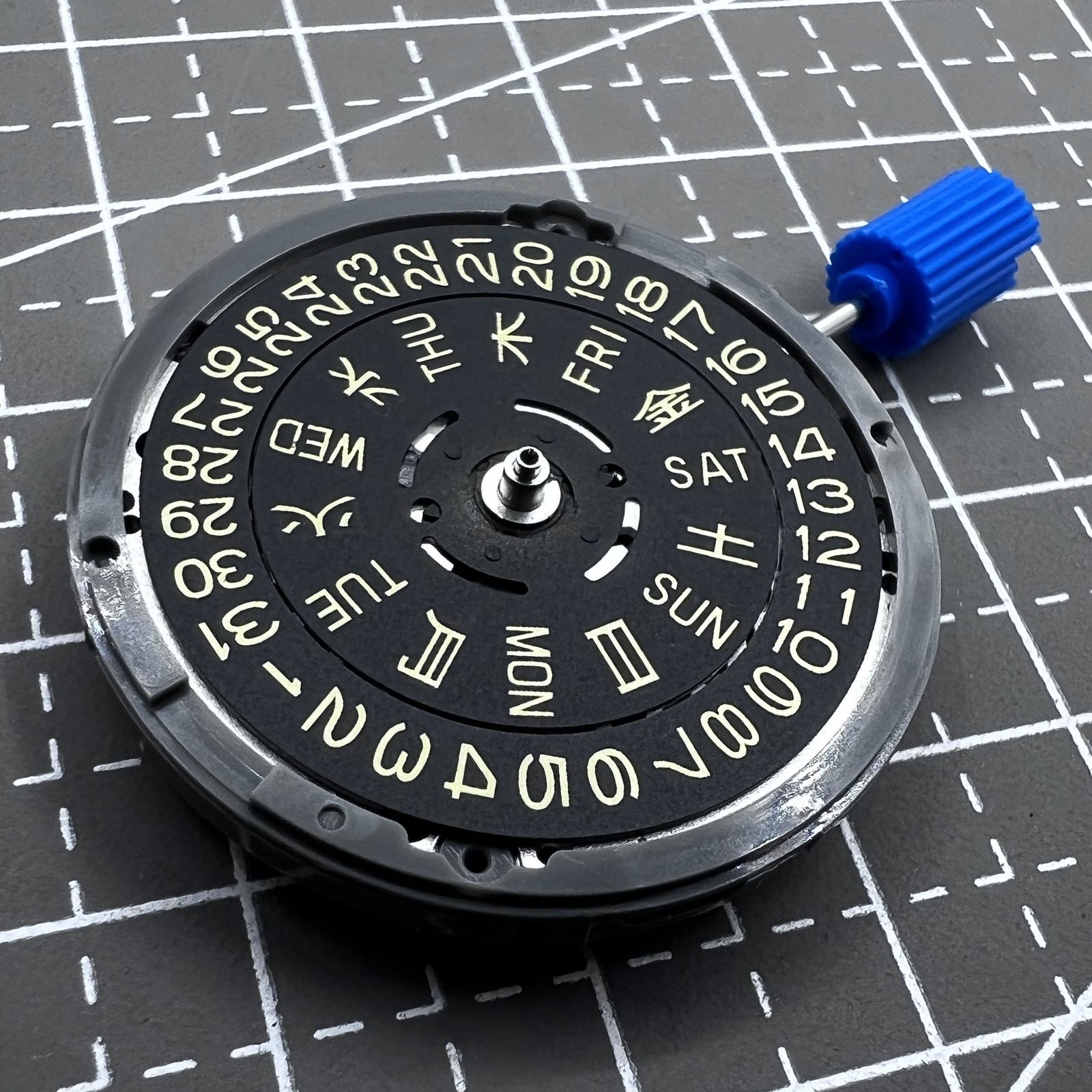 Seiko NH36 Automatic Mechanical Movement Black Dial Golden Font Crown At 3.0