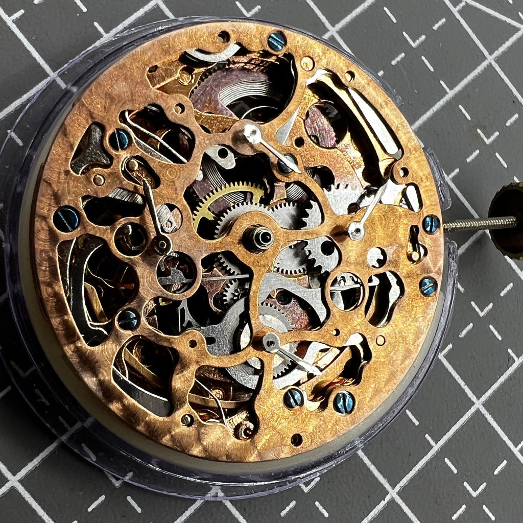 Hollow Rose Golden Mechanical Movement 4 Eye 3/6/9/12 7 Hands