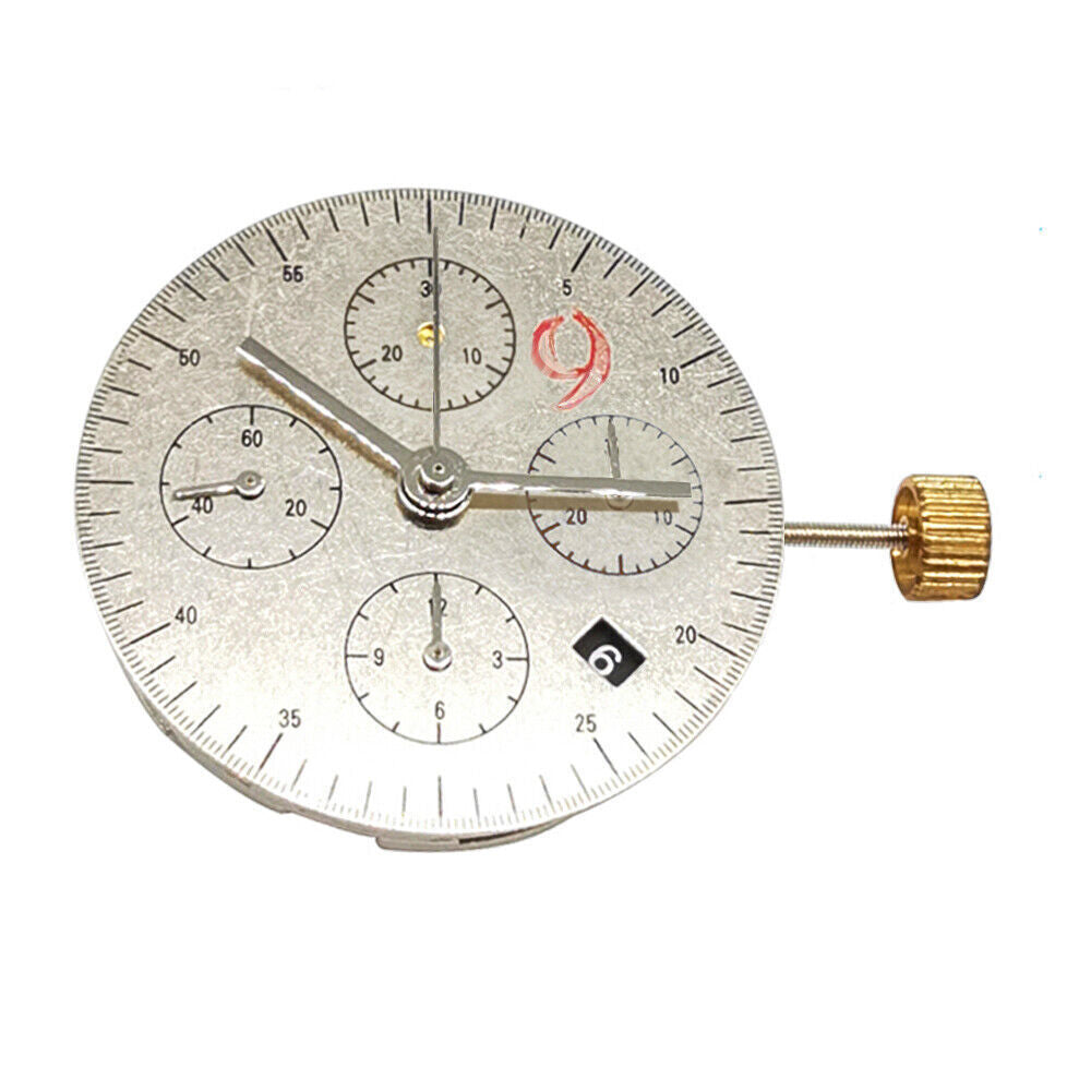 Asian 7750 Chronograph Movement @4.5 Black Single Calendar Second @9 ETA 7750