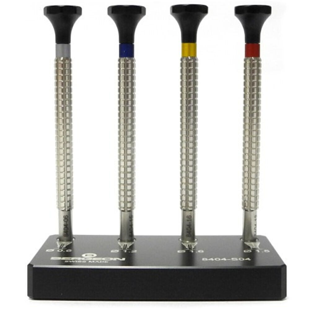 Bergeon 8404 Watch Hand Fitting Tools (Set Of 4) On Stand