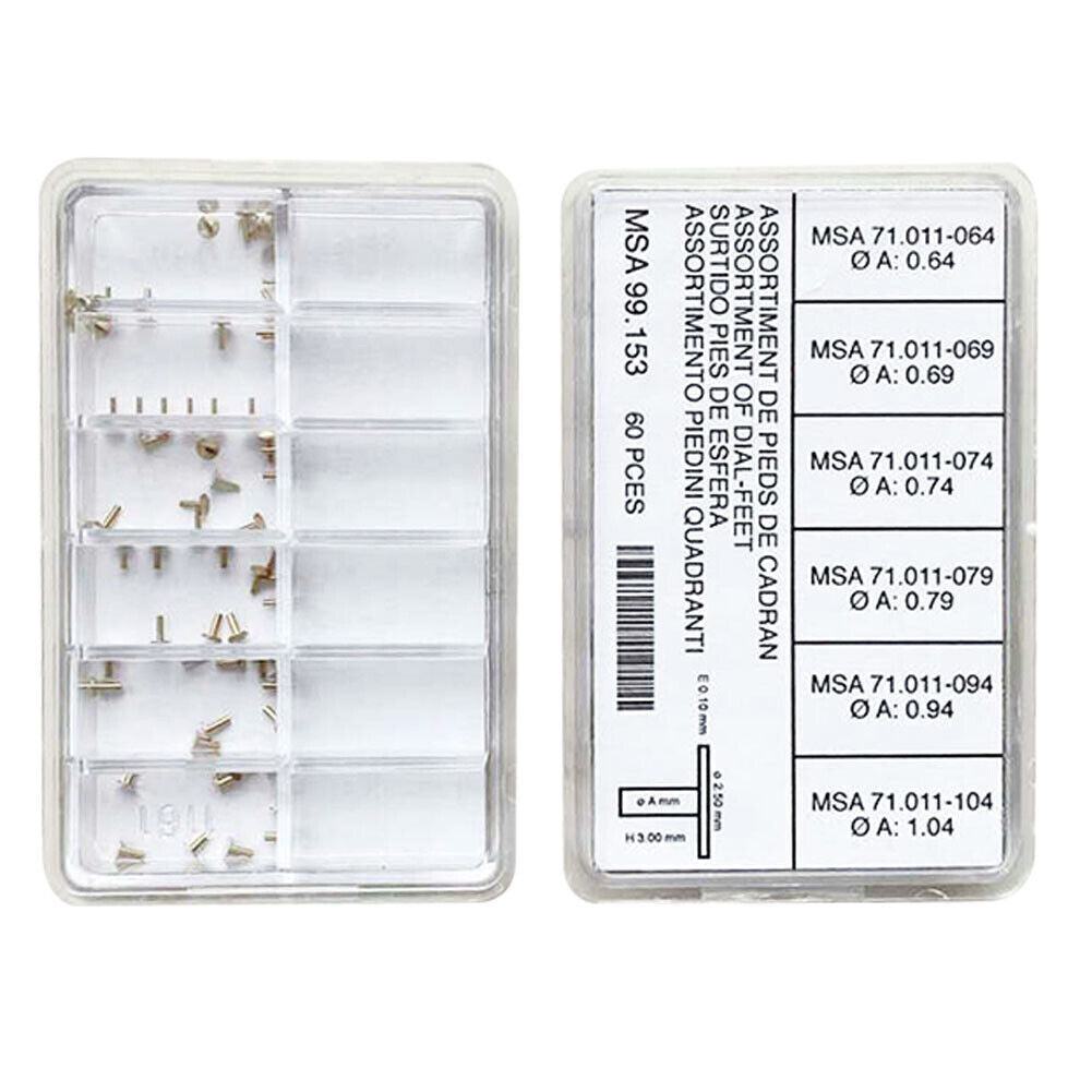 Swiss Horotec MSA99.153 60PCS Boxed Metal Watch Dial Literal Repair Nails