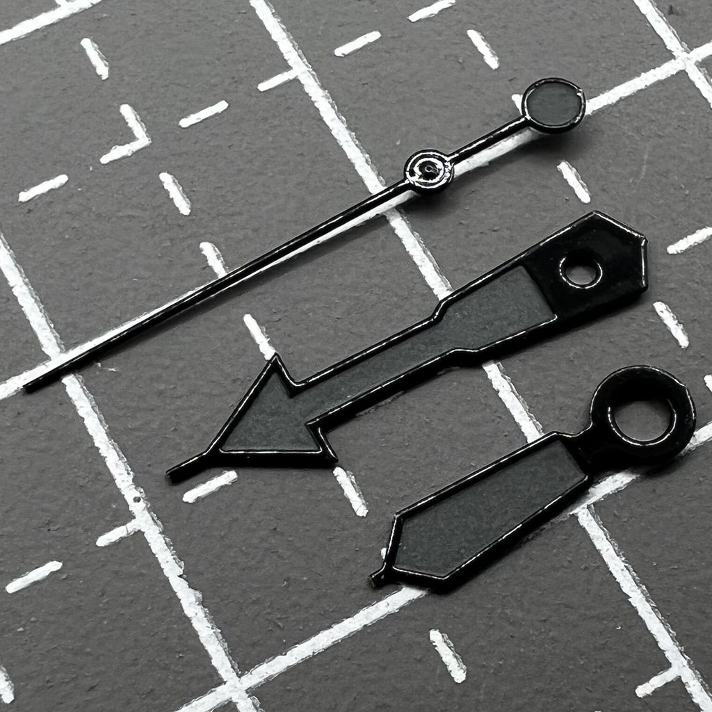2 Sets/Pack 12.5mm Black Trim Green Lume Hands Sets for Seiko NH35 NH36 7S26